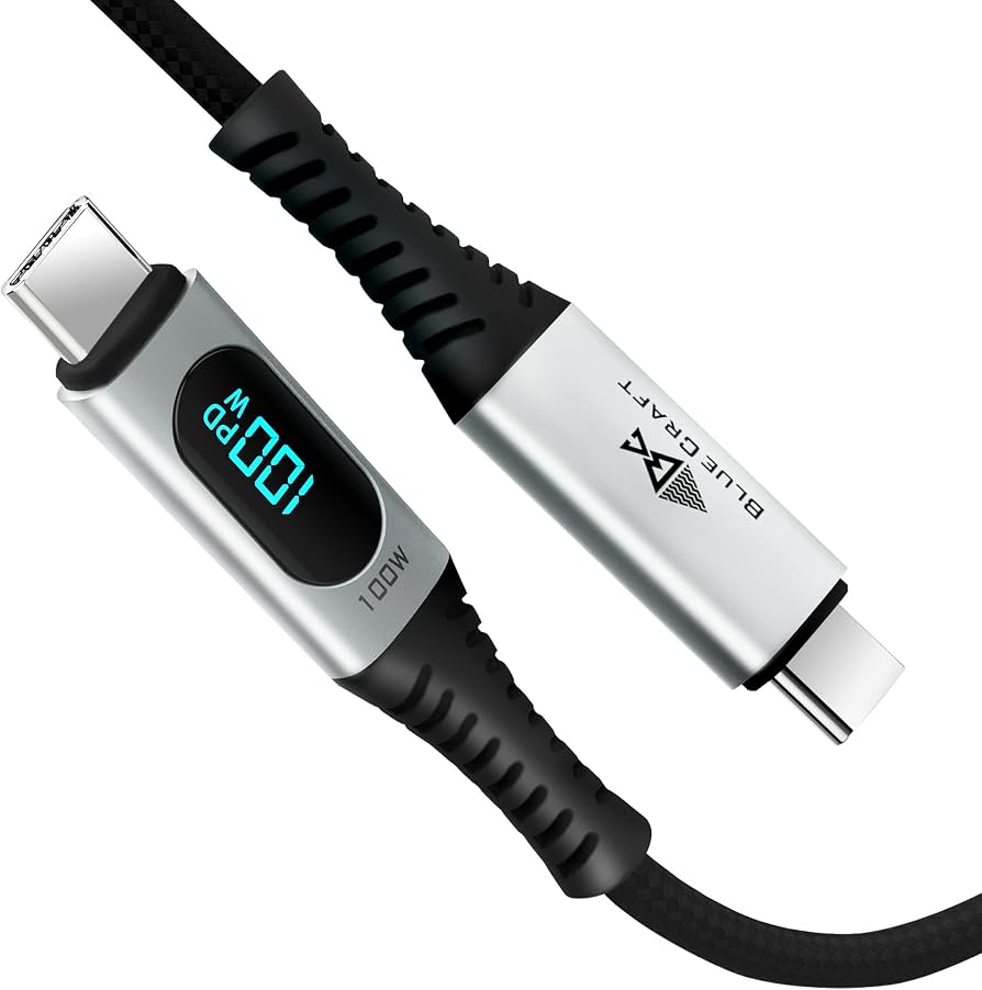 Amazon.co.jp: BLUECRAFT PD 100W/5A 1.2m Type-Cケーブル メーター付